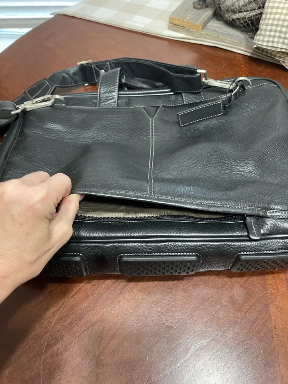 Johnston & Murphy Leather Briefcase Laptop Bag